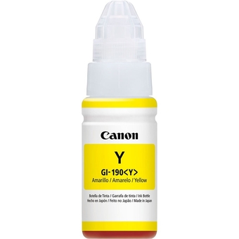 Garrafa de Tinta Canon GI-190Y Amarela 7.000 Páginas para G1100 G1110 G2100 G2110 G3100 G3102 G3110 G3111 G4100 G4110
